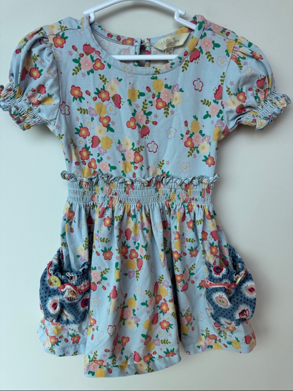 Matilda Jane Light Blue Floral Smocked Pocket Dress